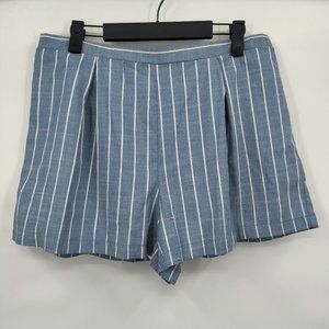 LILY WHITE Women's Striped Denim Shorts Blue XL